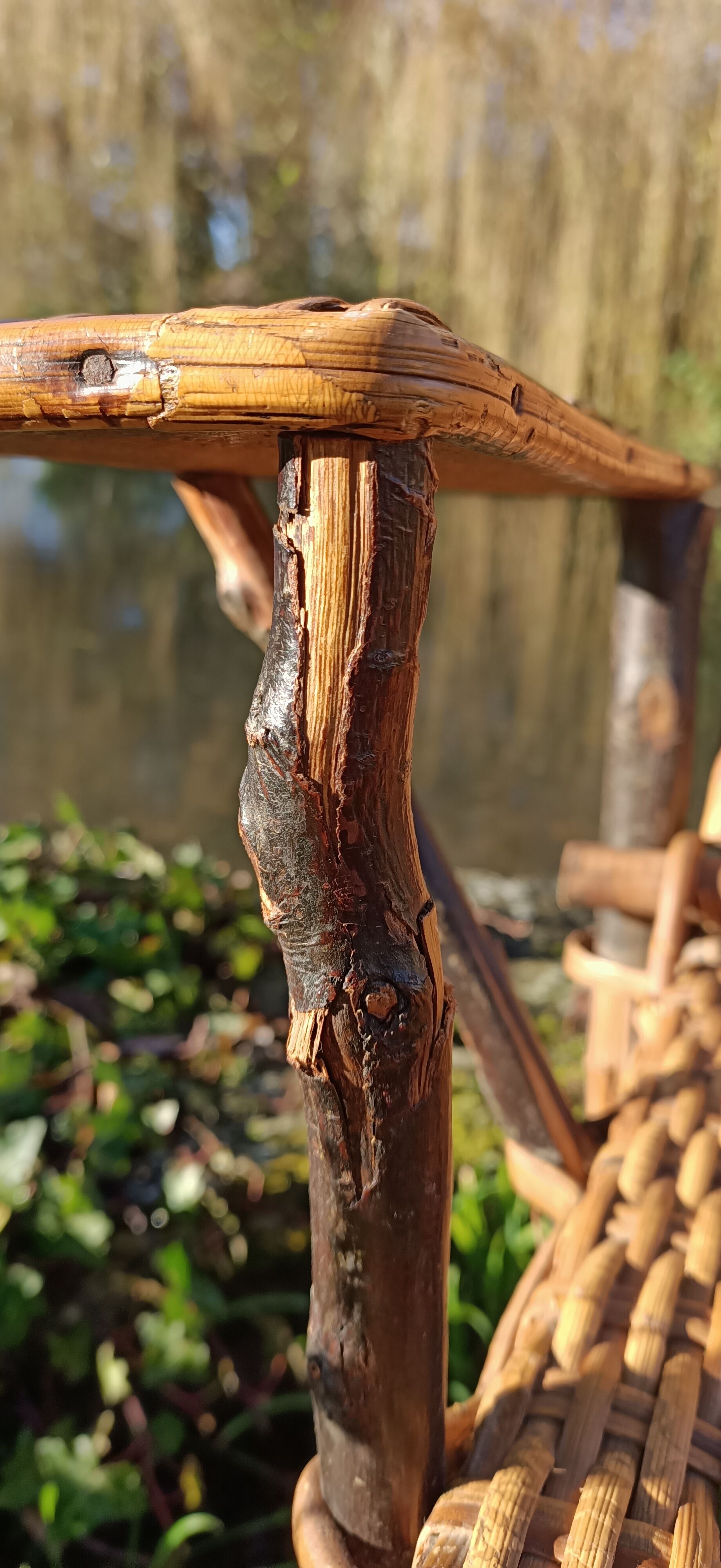 Very old vintage wicker lounge chair