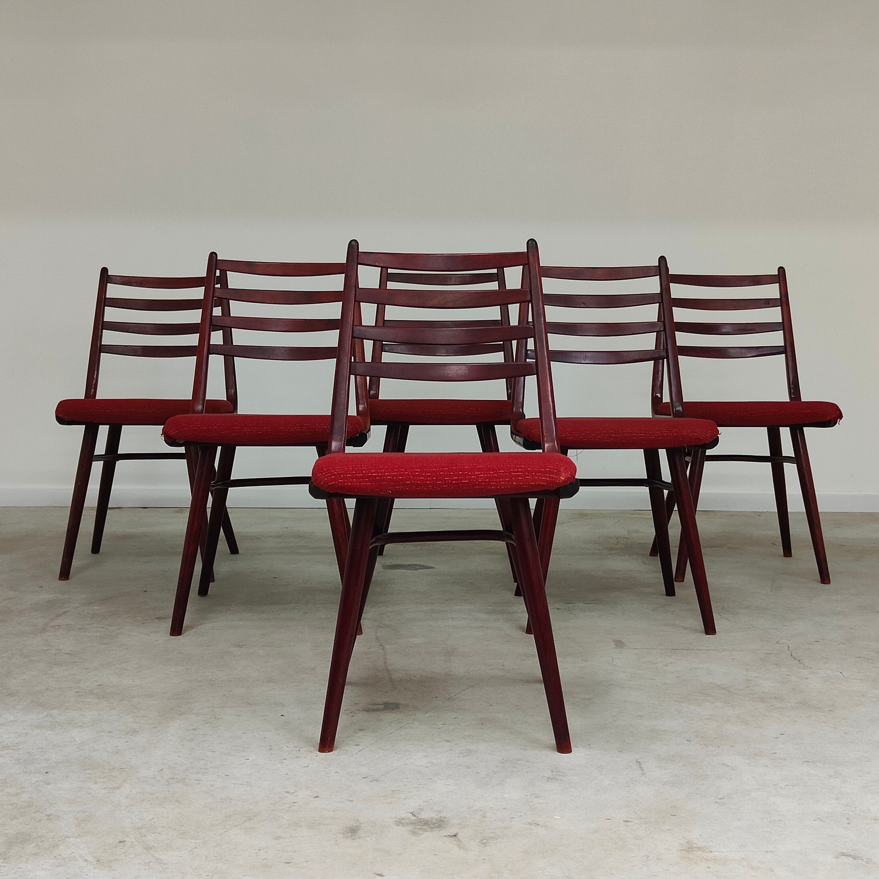 Lot de 6 chaises Jitona Sobeslav , Tchécoslovaquie 1960