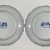 Set of 2 flat plates pyroblan blue