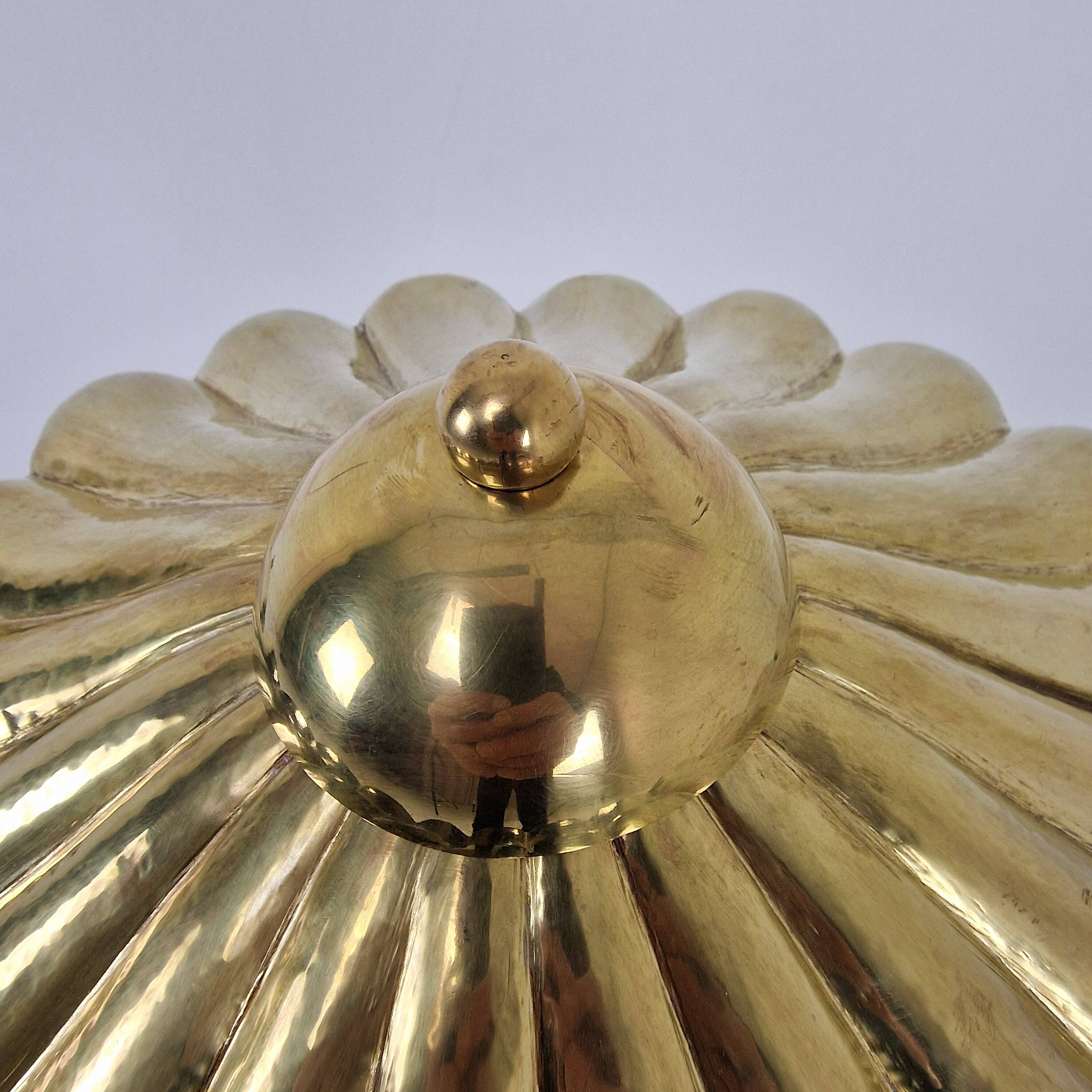 Lampe de table en laiton sculptural italien rare, années 1970 | Design Hollywood Regency