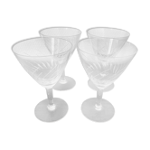 4 wine glasses in engraved glass 9 cl
