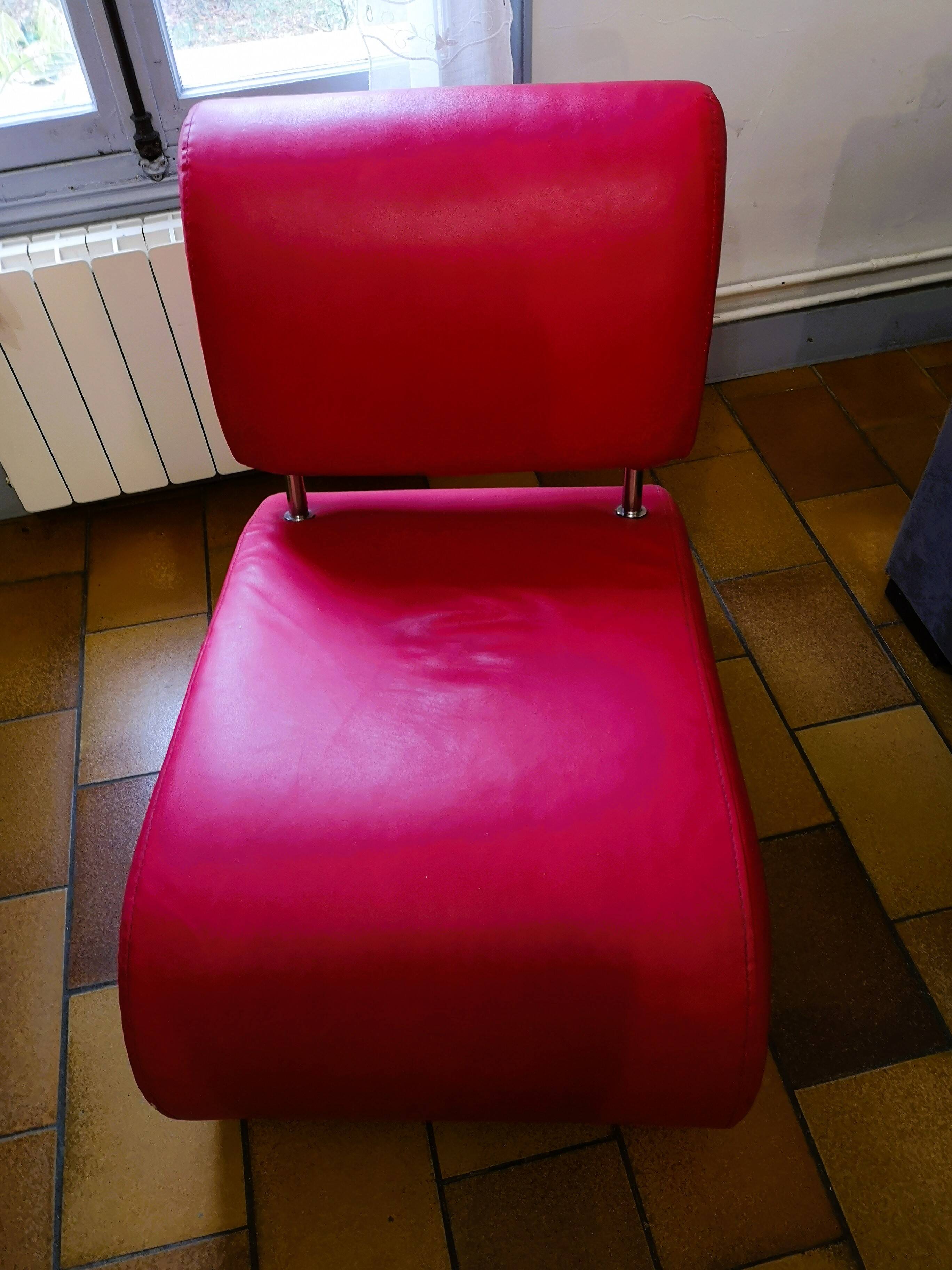 red designer armchair