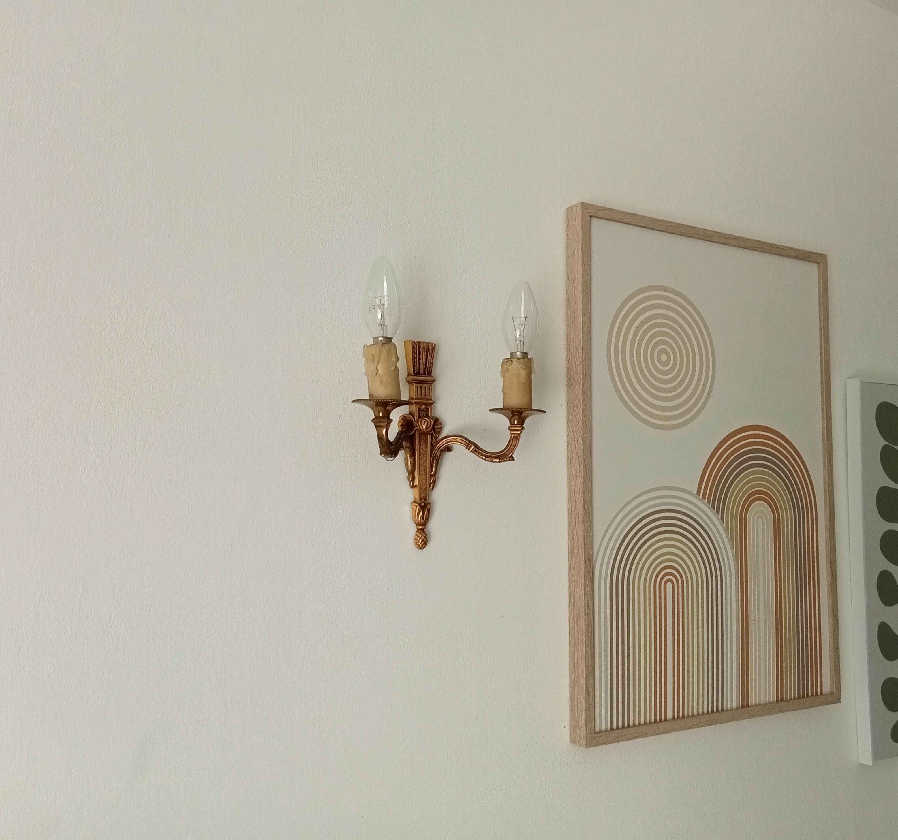 Vintage wall sconce in gilded brass, Empire style.