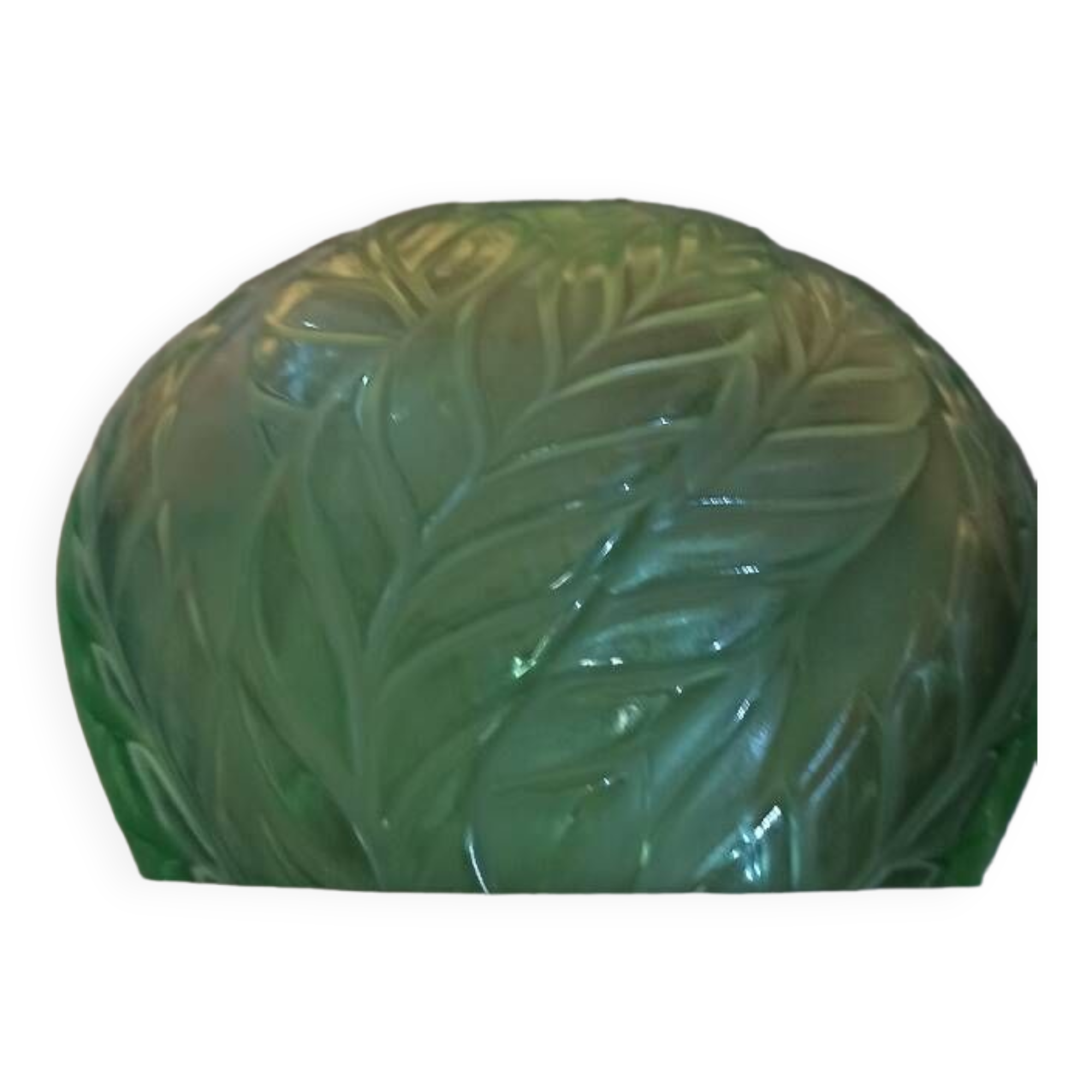 Green Lalique vase