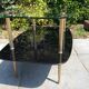 Glass and brass coffee table