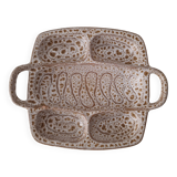 Dish with aperitif compartment / empty pocket signed Austruy Vallauris