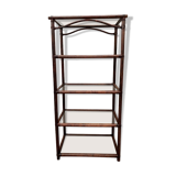 Étagère Roche Bobois,  bambou et verre fumé 1970