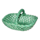 Vintage 1960s woven earthenware basket-shaped bowl