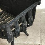 Cast iron fireplace cradle log holder