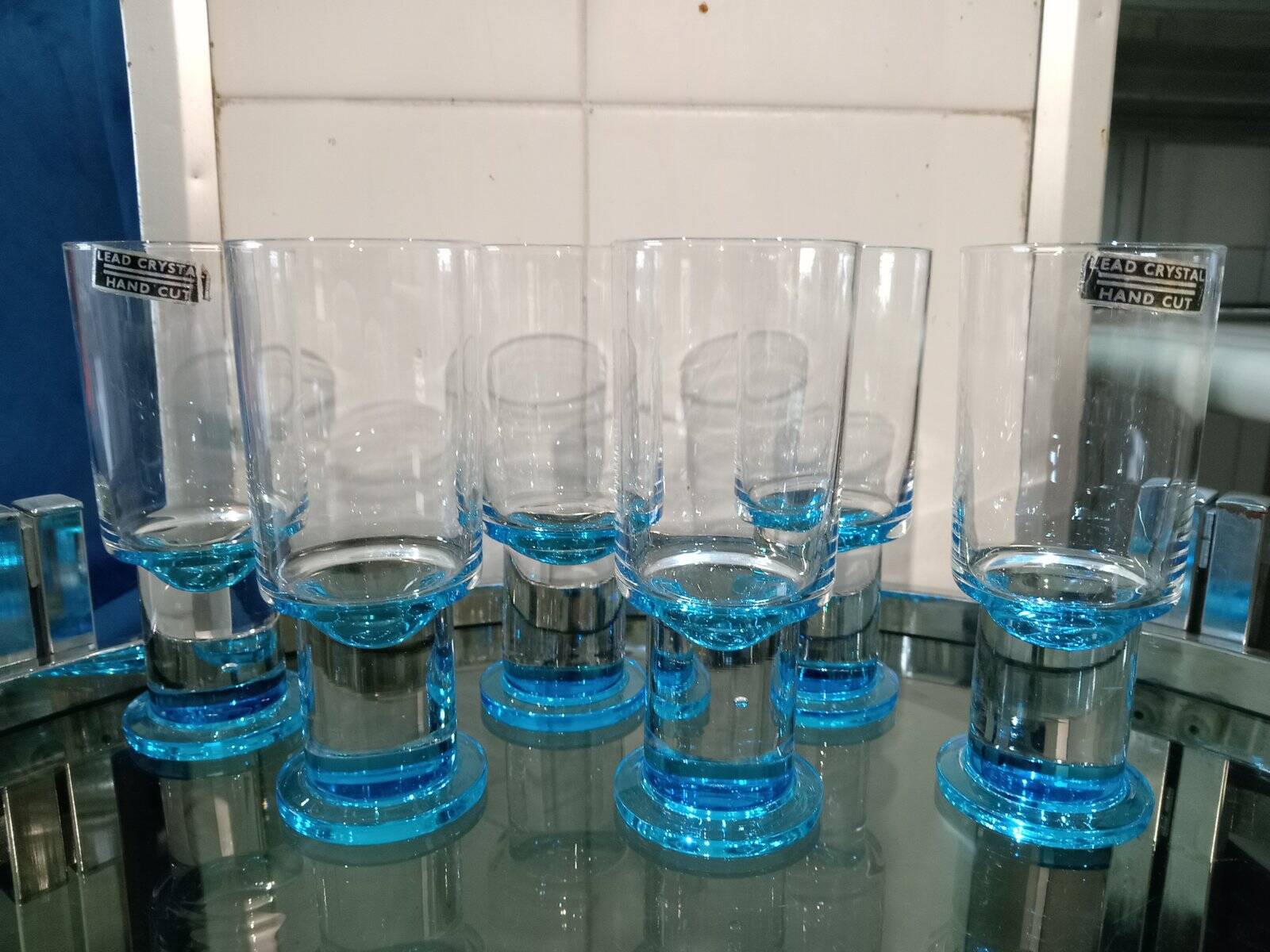 Vintage crystal glasses, 1970s, set of 6