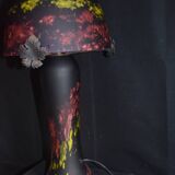 Marbled glass mushroom lamp