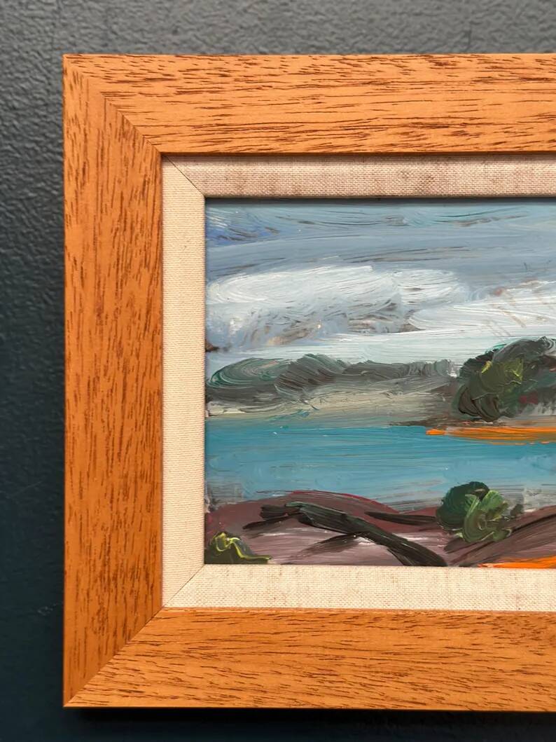 Original Swedish Oil on Panel “Coastal Landscape” by Göran Brunius – Signed