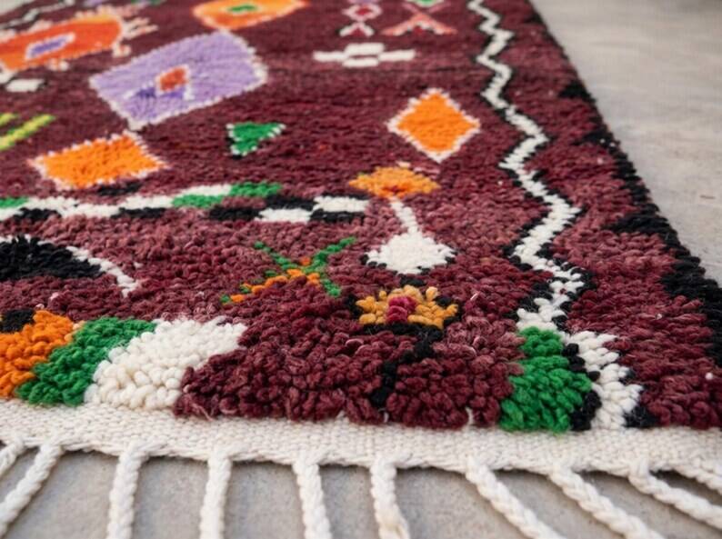 Burgundy Moroccan Berber rug 200cm x 300cm
