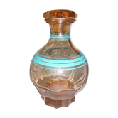 Carafe art déco en verre transparent rose avec bouchon