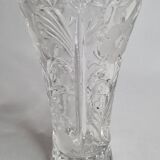 Pressed glass vase decorated with flowers, 50s