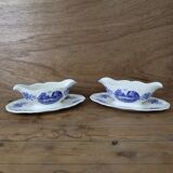 Ancienne saucière en faïence de Sarreguemines modèle Romantic