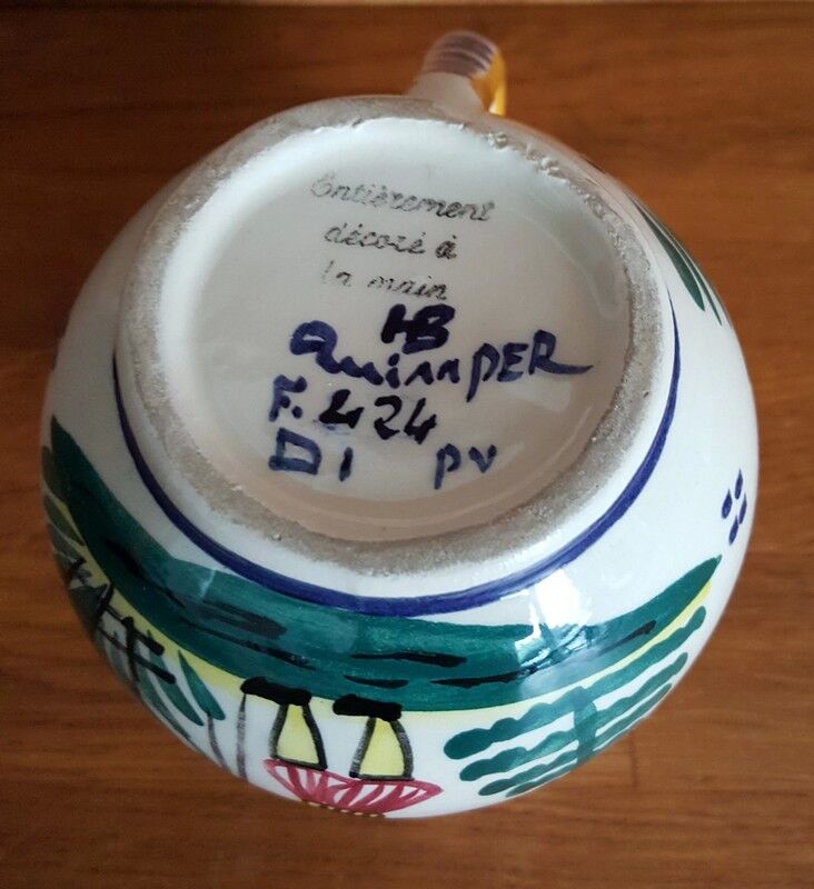 Creamer old milk pot HB Quimper