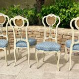 Set of 4 Louis XV style lacquered chairs