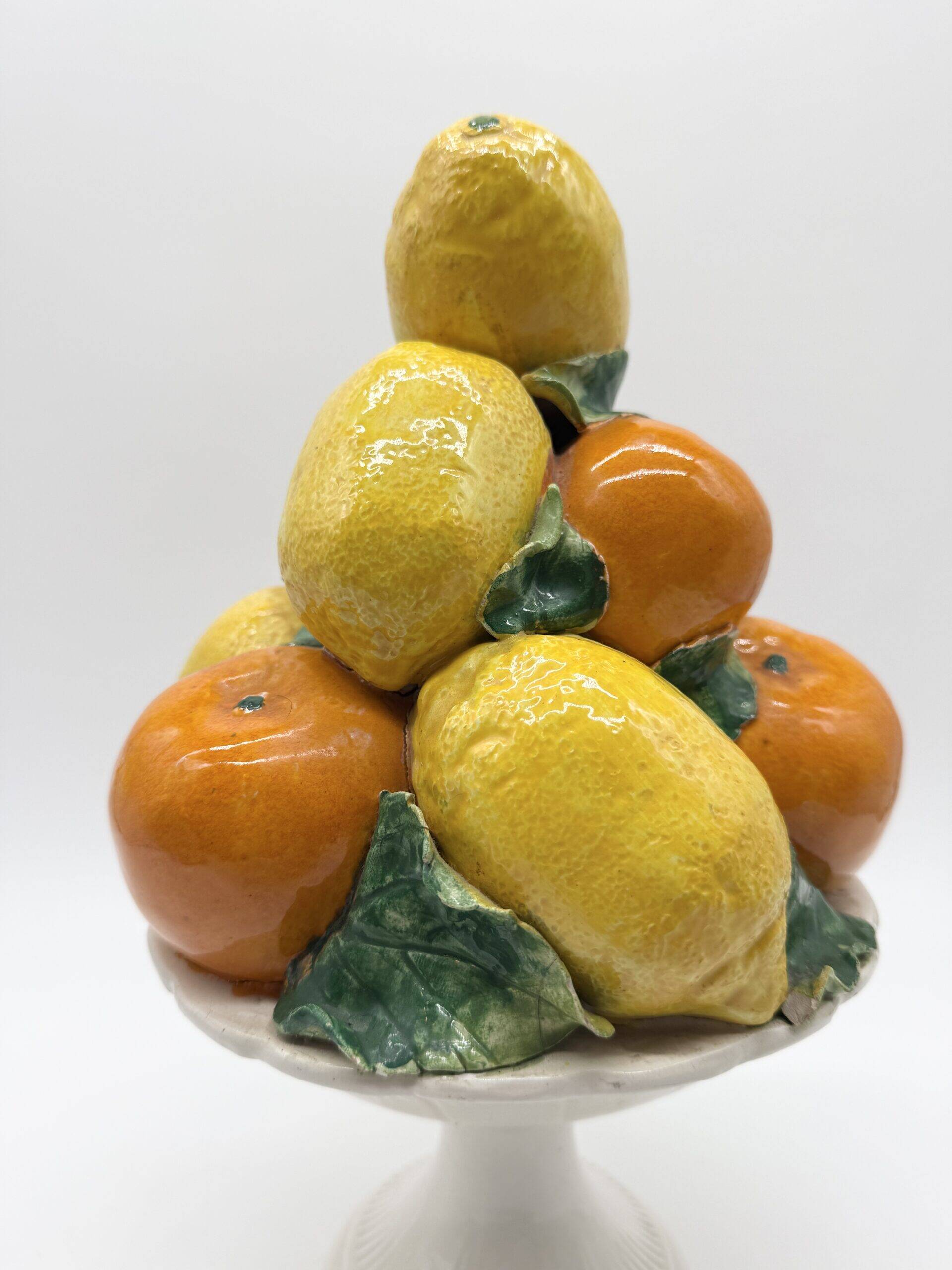 Majolica centrepiece – "Citrus Basket", Italy 1960s