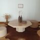 Coffee table in travertine marble Rochebobois vintage 80s