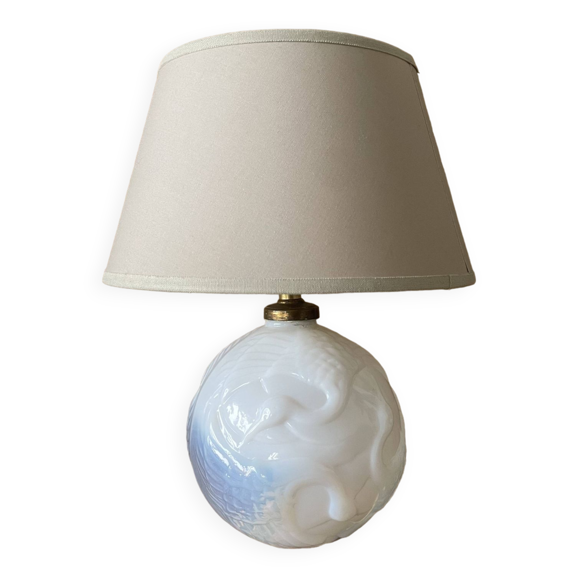 Lampe Art Déco en verre moulé / Saint Aignan