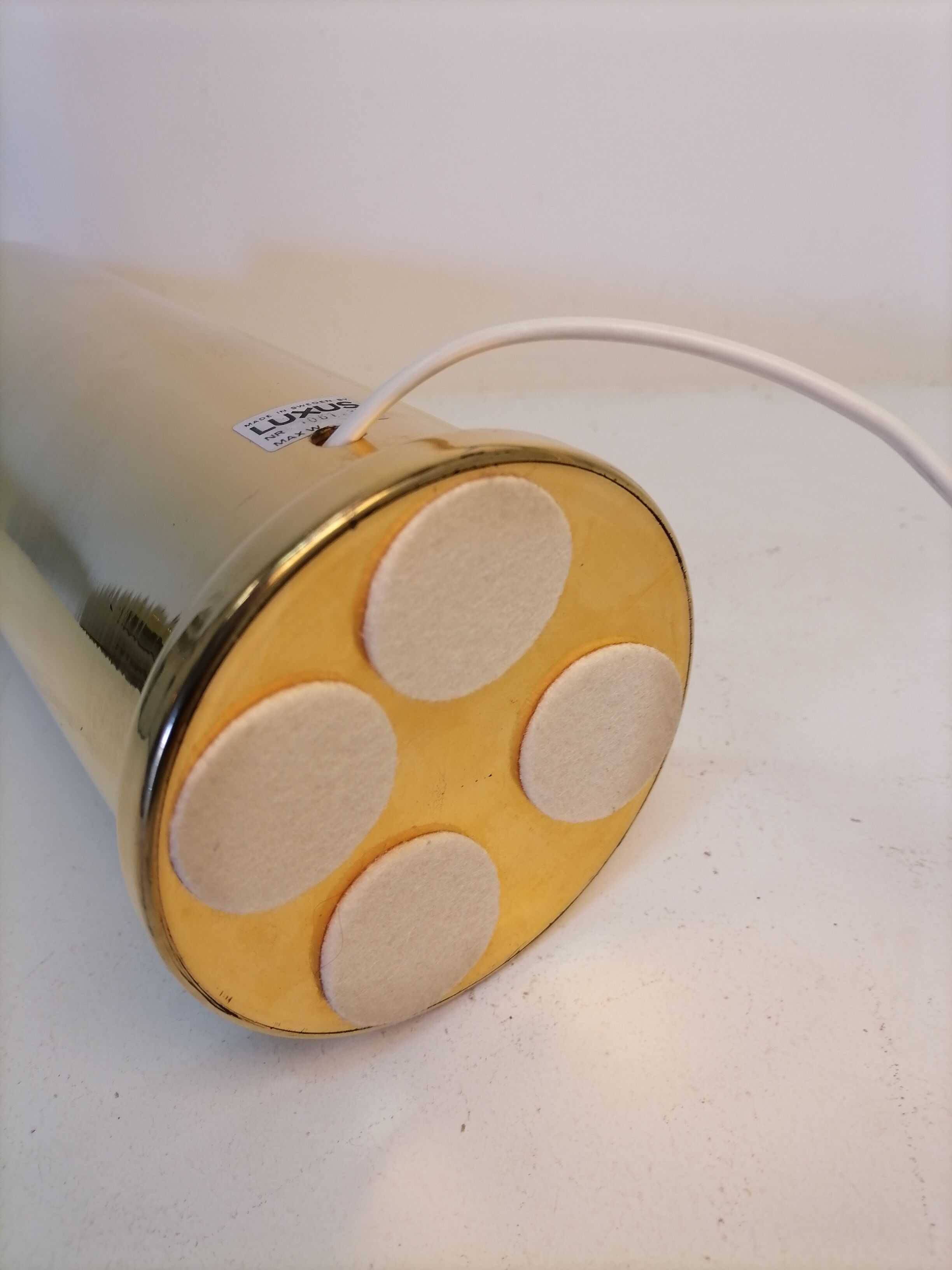 Lampe scandinave Luxus en verre doré 1970