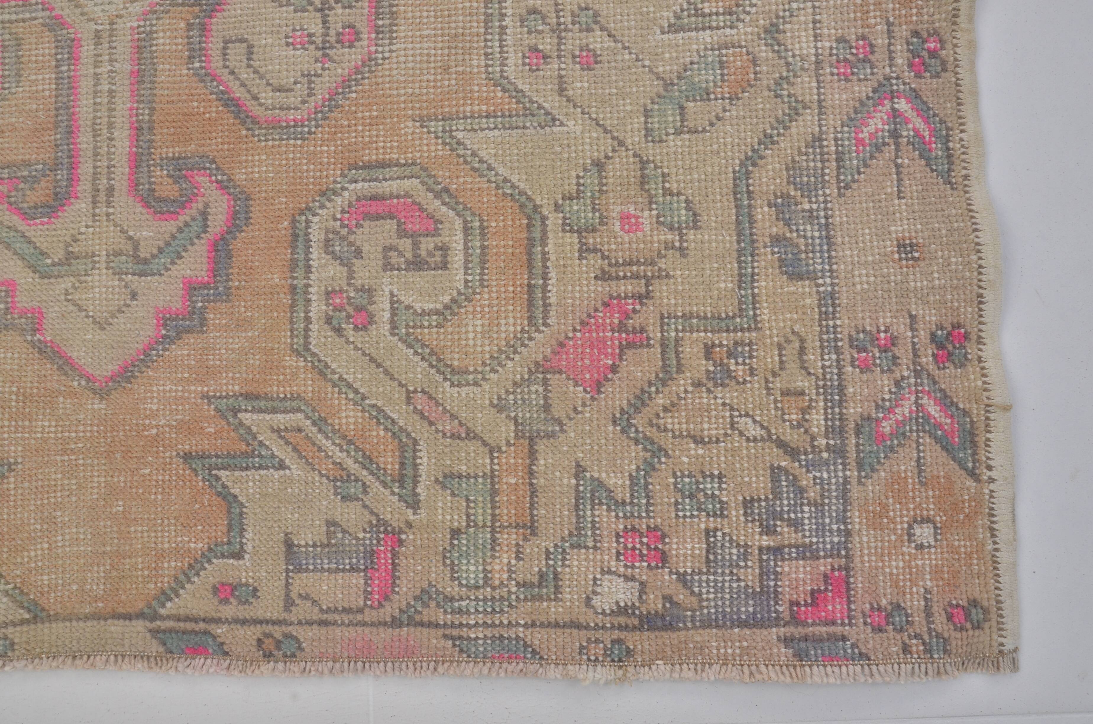 Orange & Beige Turkish Wool Rug sku 2584