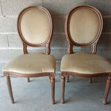 Suite 4 chairs medallion wood and fabric