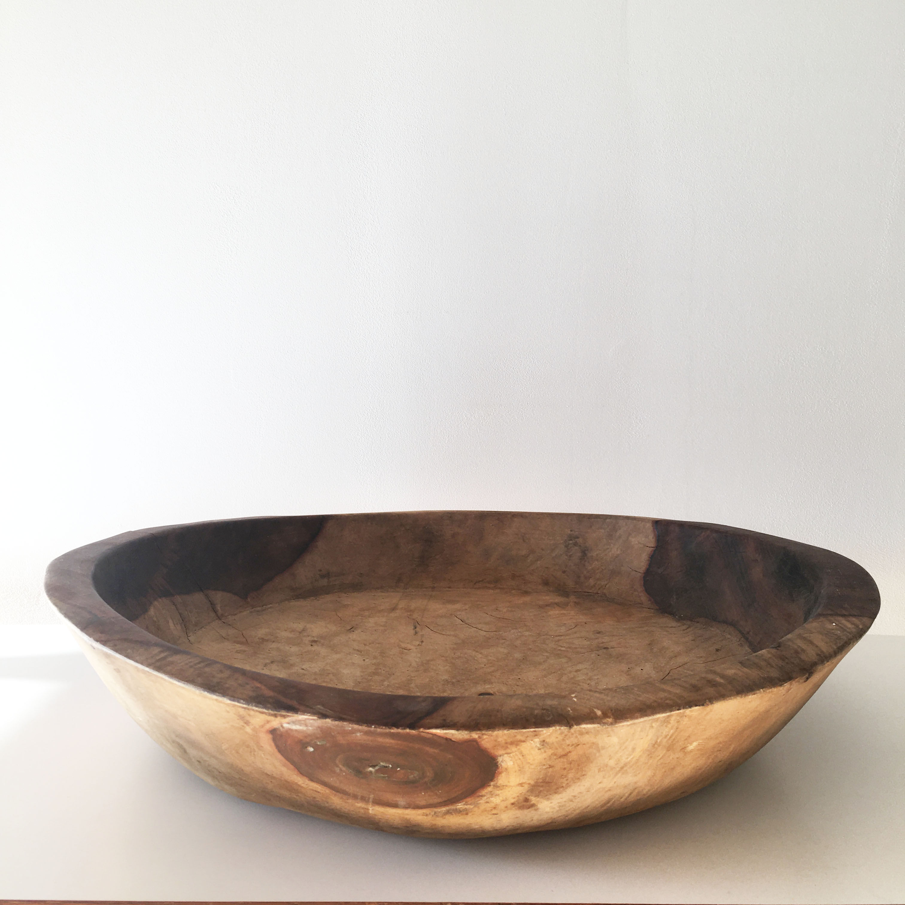 Brutalist solid wood dish 57cm