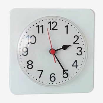 Horloge murale en plastique vintage, années 80