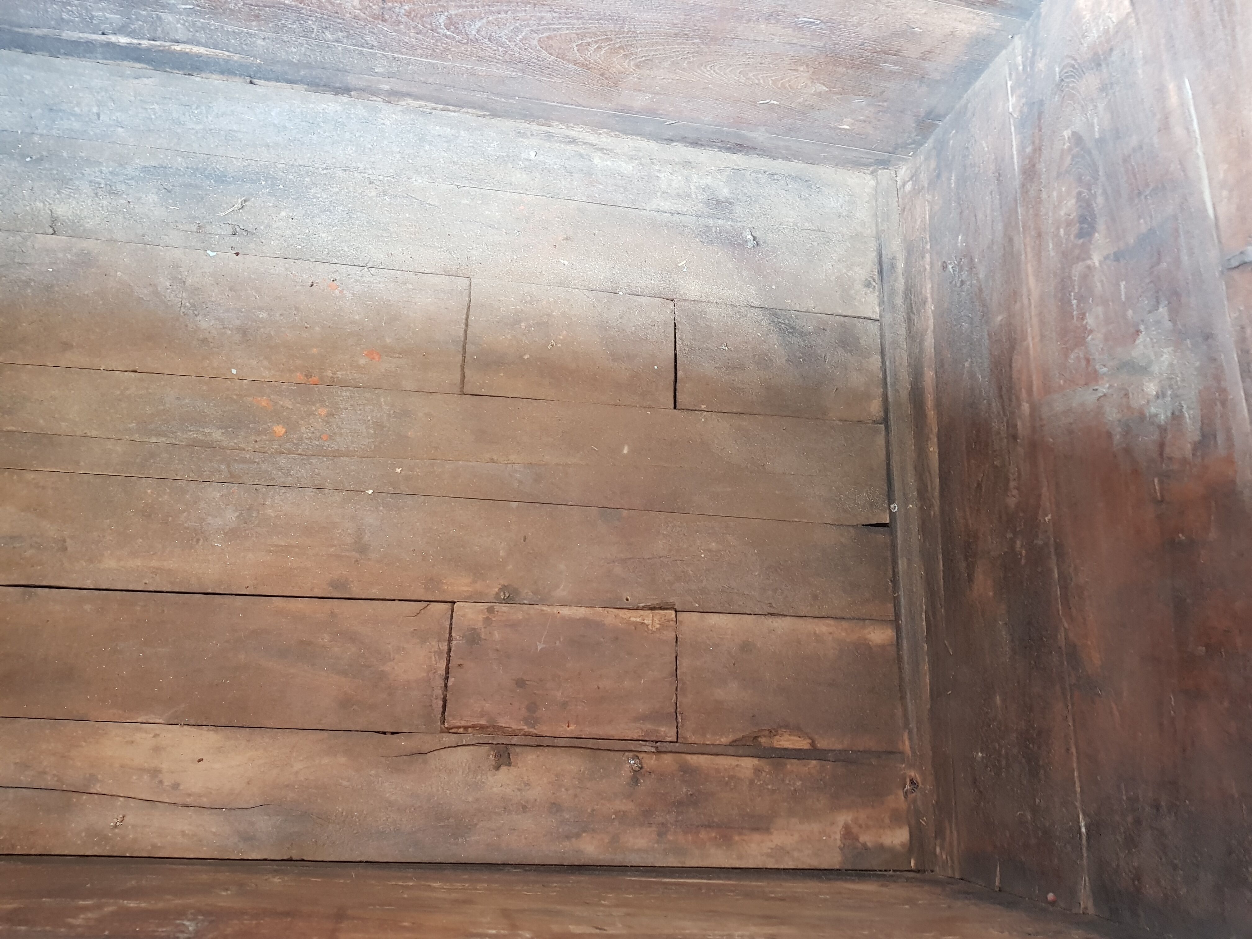 Old Vintage Indian Box on Wooden Wheels Early 20th S