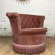 Powdered pink velvet toad chair