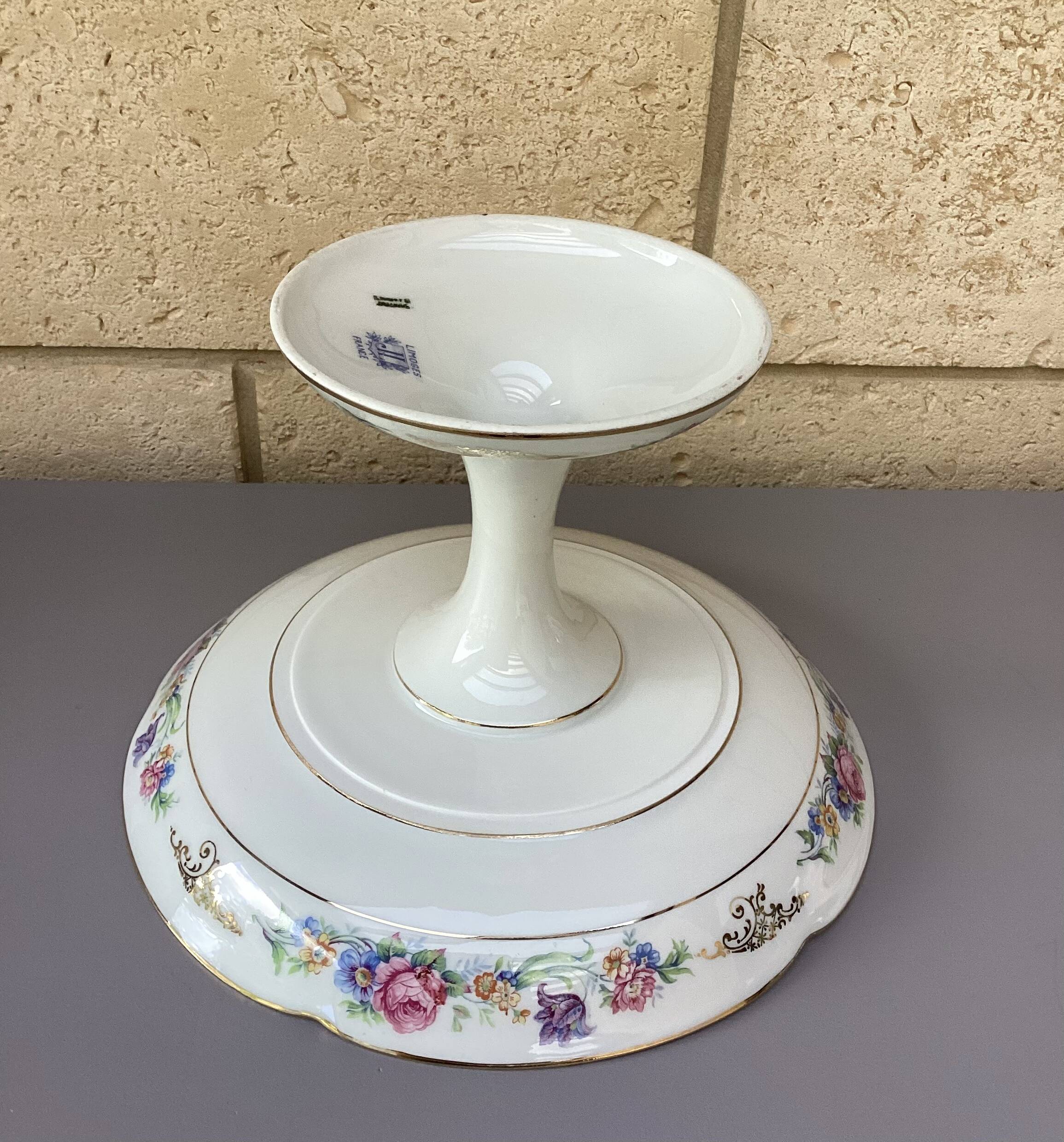 Old Limoges porcelain compote
