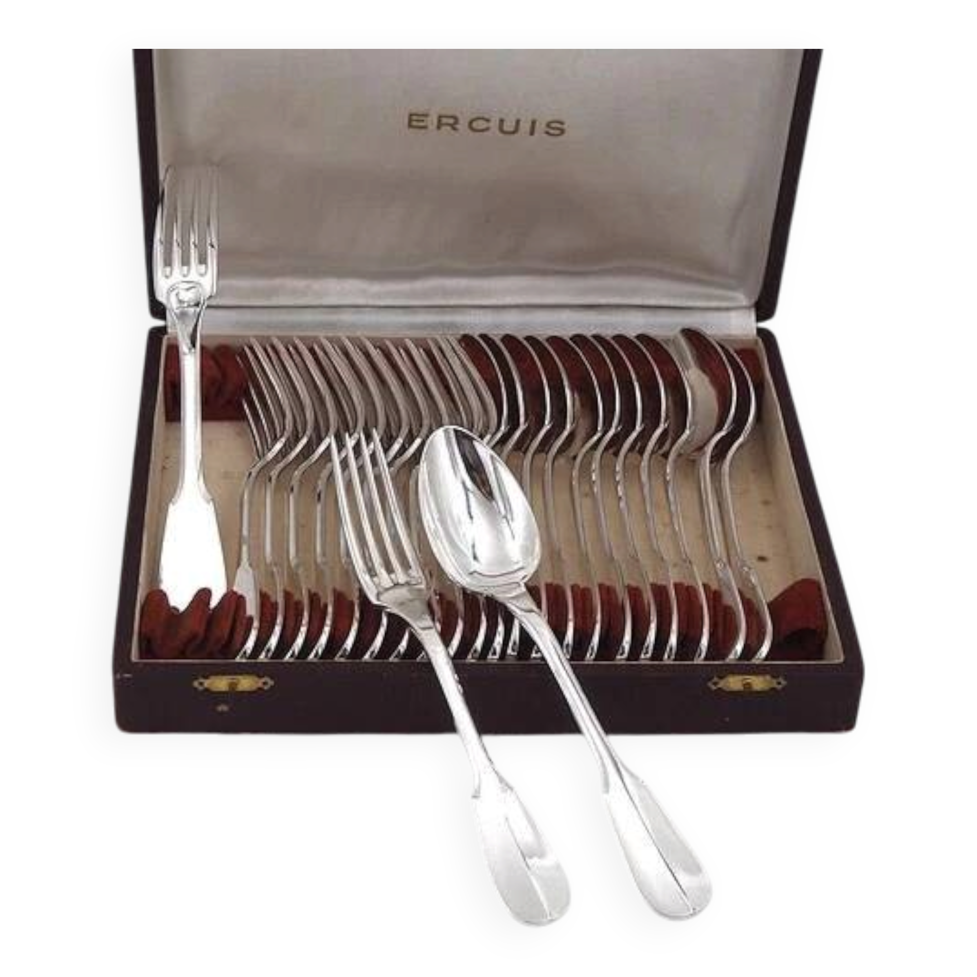 Ercuis Uniplat, Valois, 12 dessert and side plates, 24 pieces, 18 cm.