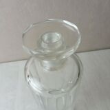 Ancient bohemian crystal carafe, flat coasts décor, from Czechoslovakia