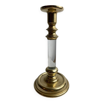 Bougeoir en laiton et lucite