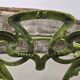 Art Nouveau umbrella stand in green enamelled cast iron