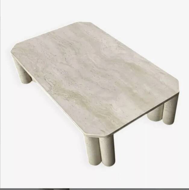 Table basse en travertin de l'éditeur italien Up&Up.