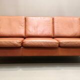 Sofa 3 places all Scandinavian design cognac leather