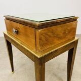 Art Deco mirror and brass bedside table