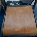 Lot of 6 school chairs wood metal 70s