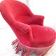 Paire de fauteuils crapaud velours rouge