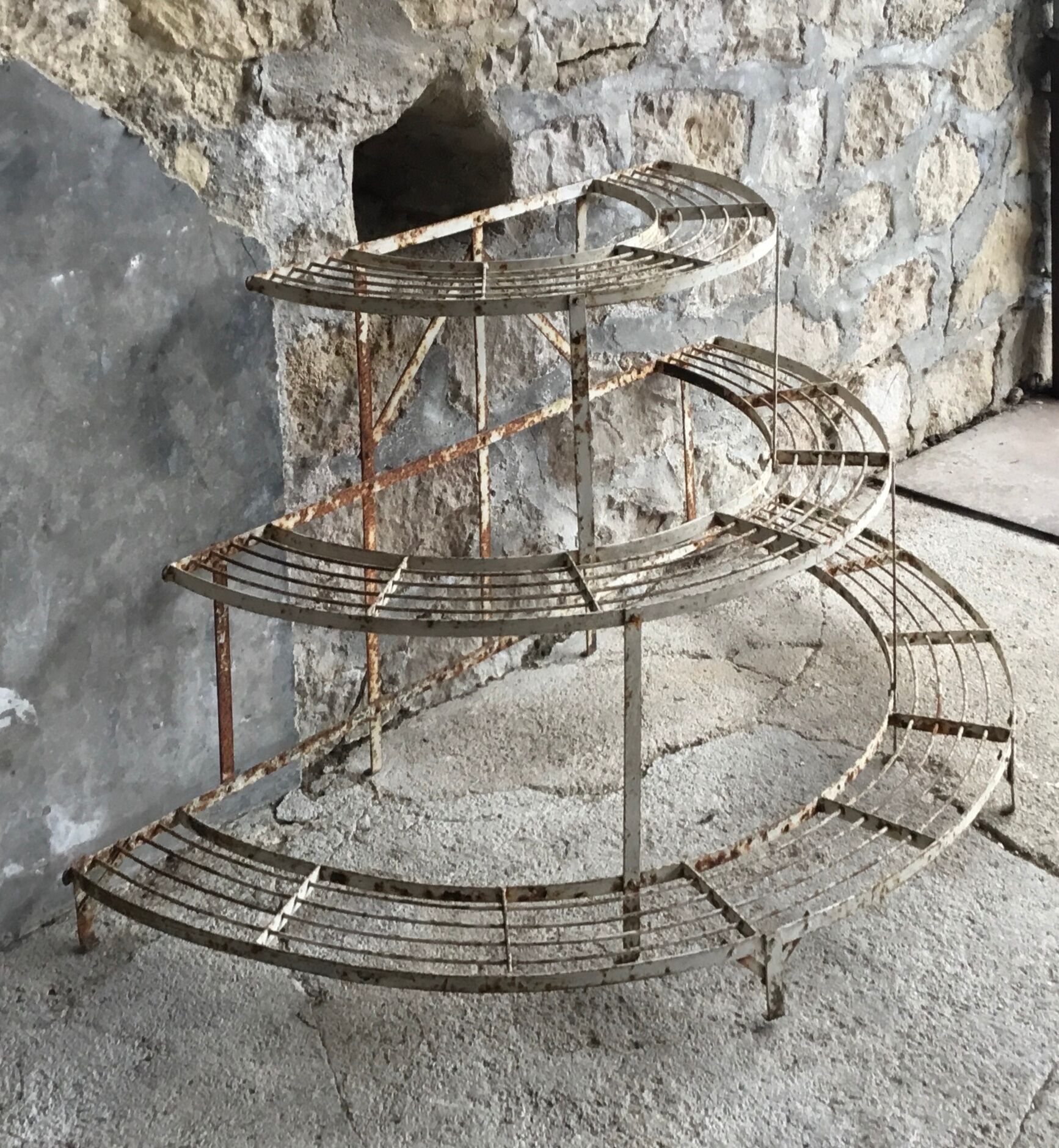 Metal half-moon plant holder 20th century