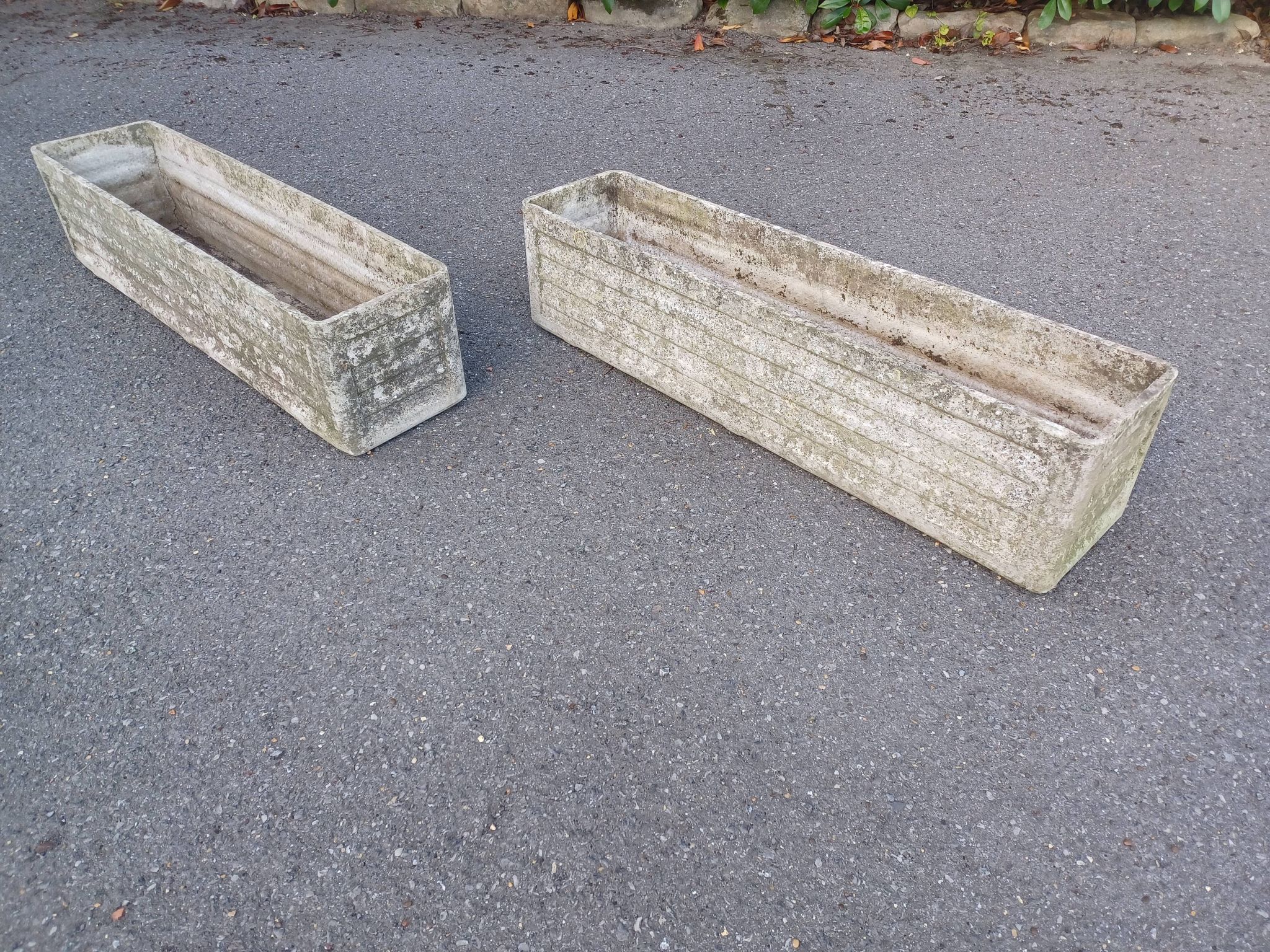 Pair of planters, eternit fiber cement concrete, 50's