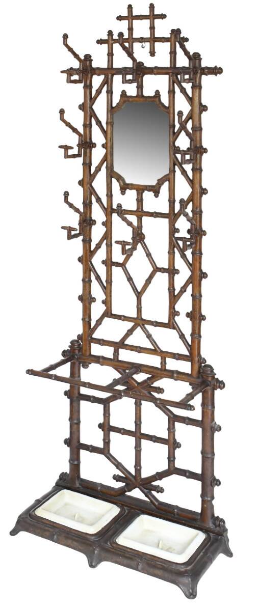 Cast iron coat rack in a bamboo style