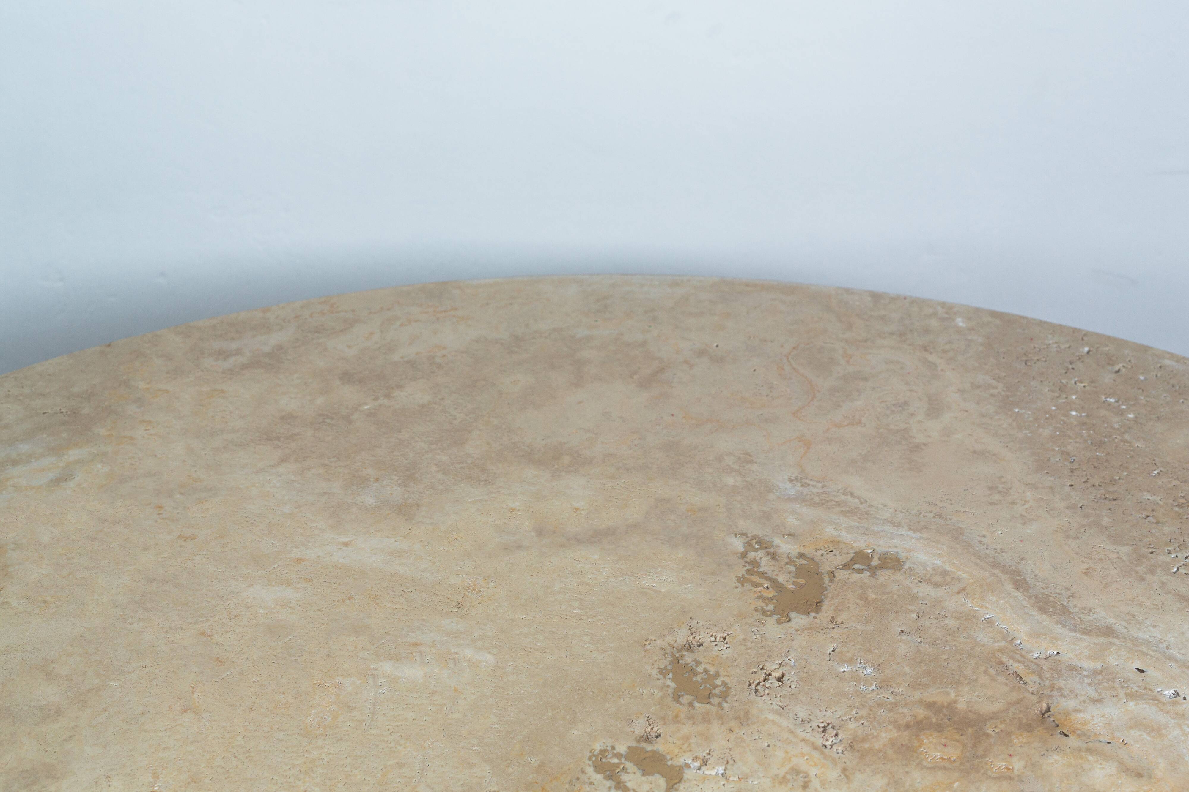 Travertine dining table diameter 120
