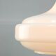 Mid-Century Italian White Glass and Brass Pendant Lamp