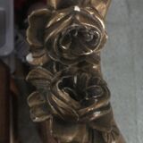 Pretty oval mirror gilded and blue frame 64x43cm