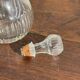 Vintage round-shaped glass carafe with cork stopper H27