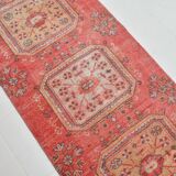 3x11 Vintage Pastel Pink Vintage Runner Rug, 84x335Cm